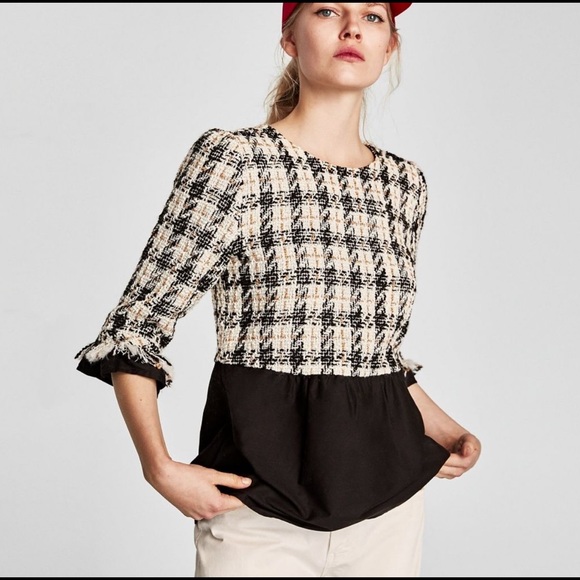 Zara Tweed peplum top - Picture 5 of 6